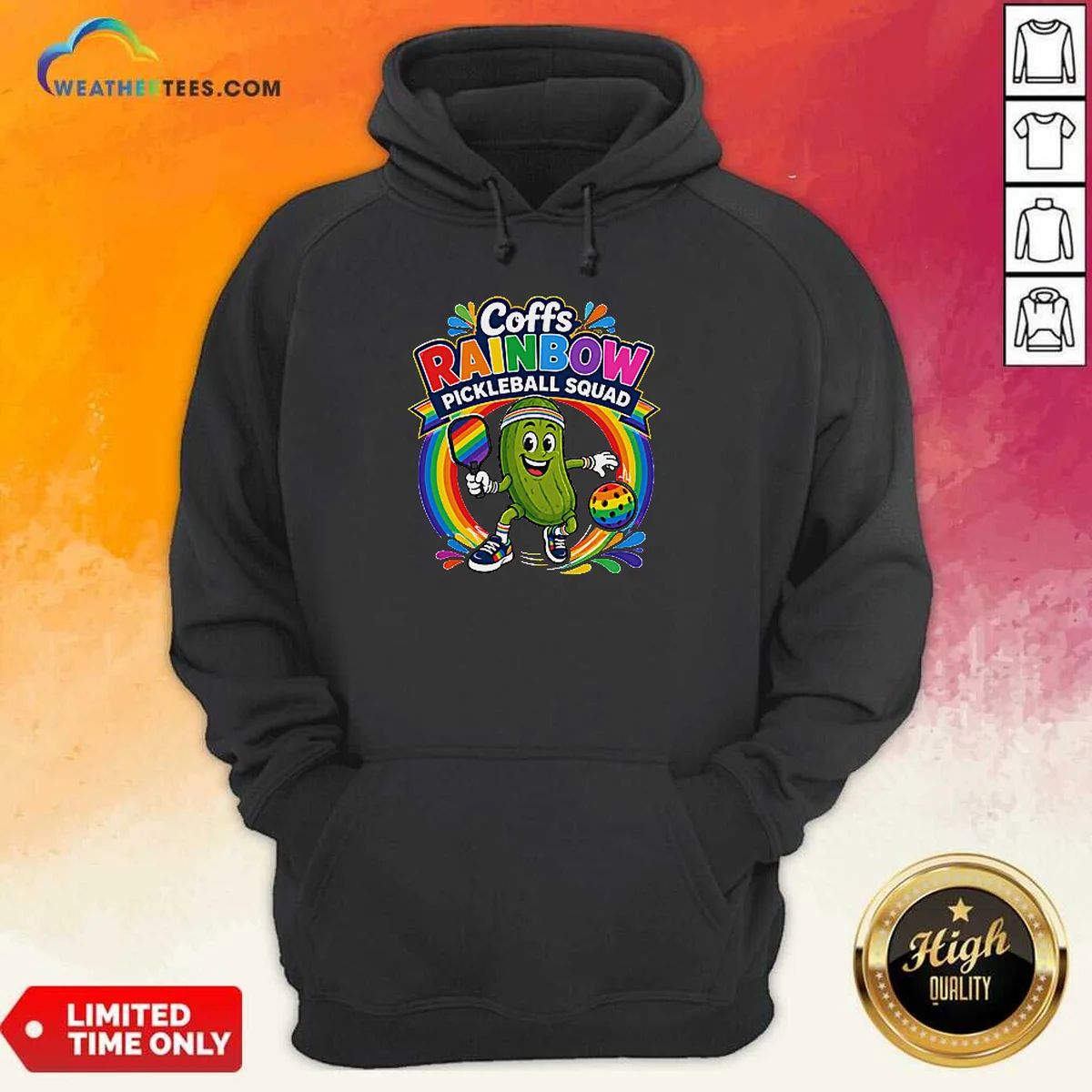 Funny Coffs Rainbow Pickleball Team Fun Hoodie Funny Coffs Rainbow Pickleball Team Fun Hoodie