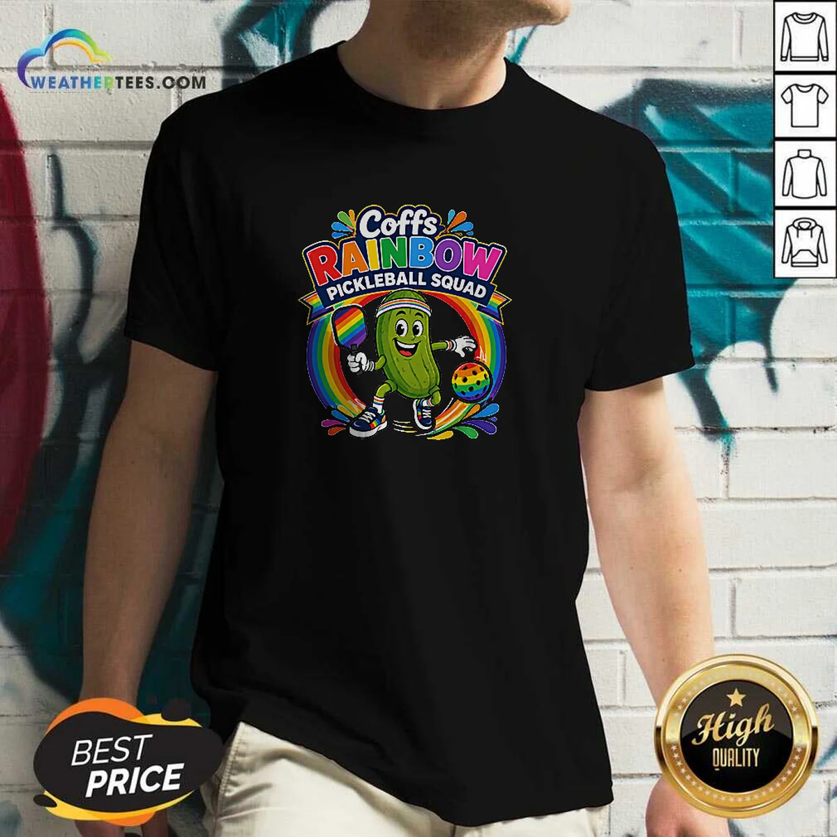 Funny Coffs Rainbow Pickleball Team Fun V-Neck Shirt Funny Coffs Rainbow Pickleball Team Fun V-Neck Shirt