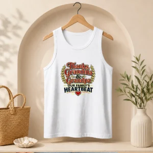 Funny Grandparents Day Typography Thanks For Family Gratitud Tank Top