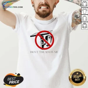 Funny Surveillance Camera Solar Power Gadsden Flag DONT TREAD ON ME Libertarian V-Neck Shirt