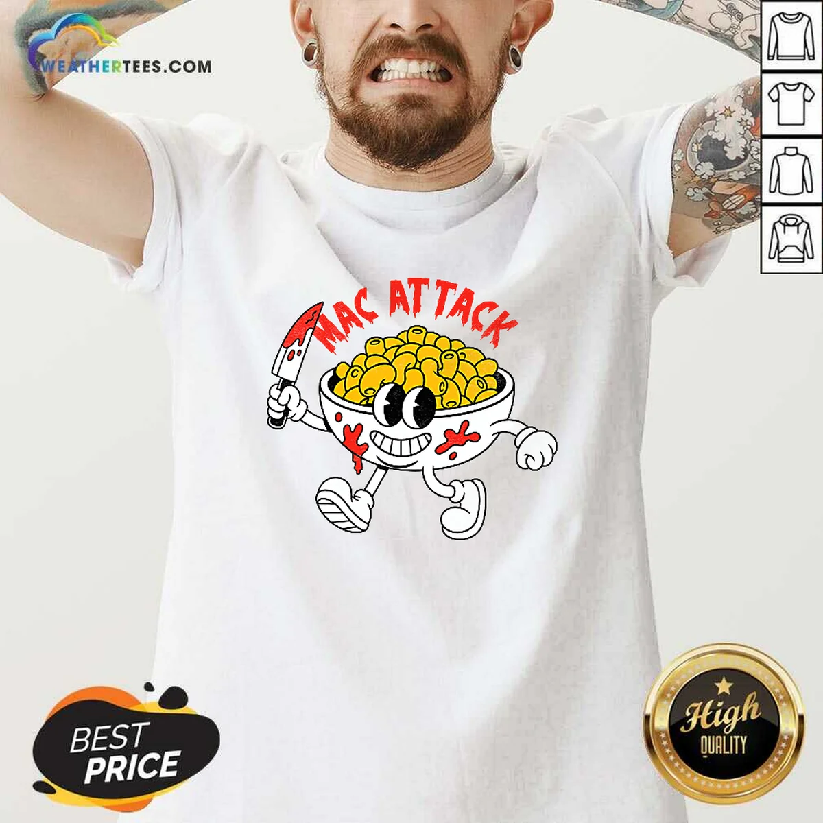 Good Mac Attack And Cheese Funny V-Neck Shirt Good Mac Attack And Cheese Funny V-Neck Shirt