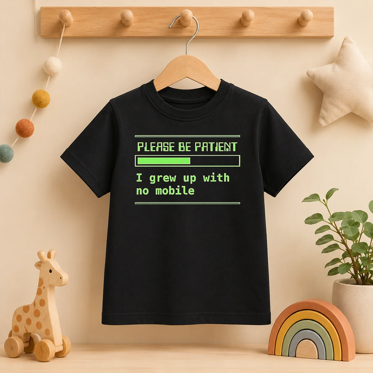 Good Please Be Patient Loading Bar I Grew Up With No Mobile Gen X Kids T-Shirt