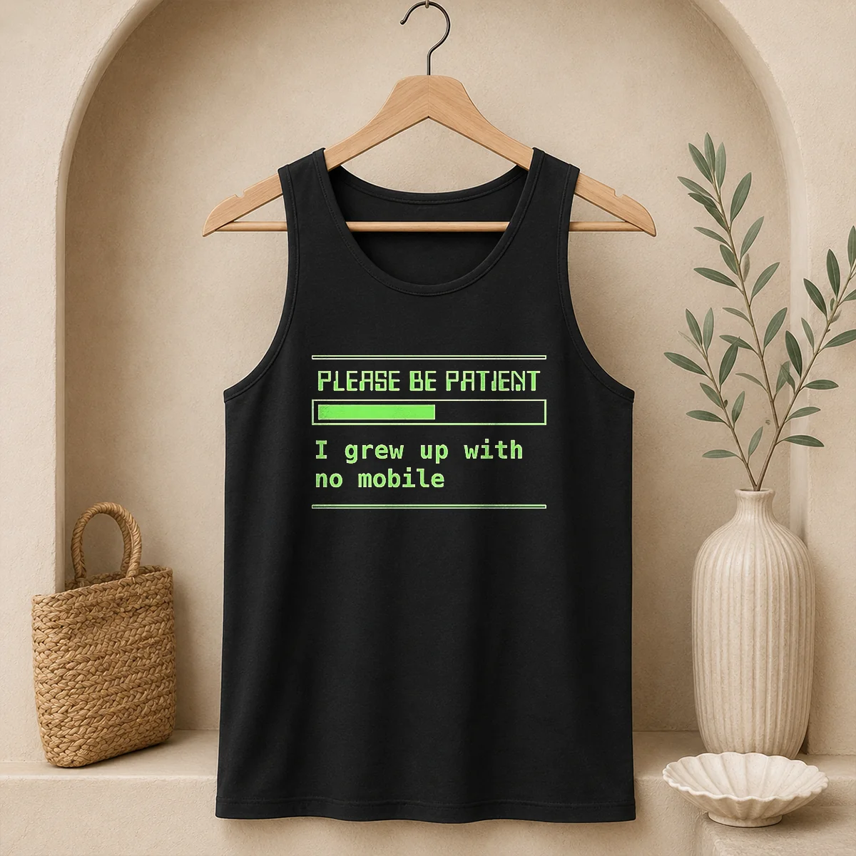 Good Please Be Patient Loading Bar I Grew Up With No Mobile Gen X Tank Top