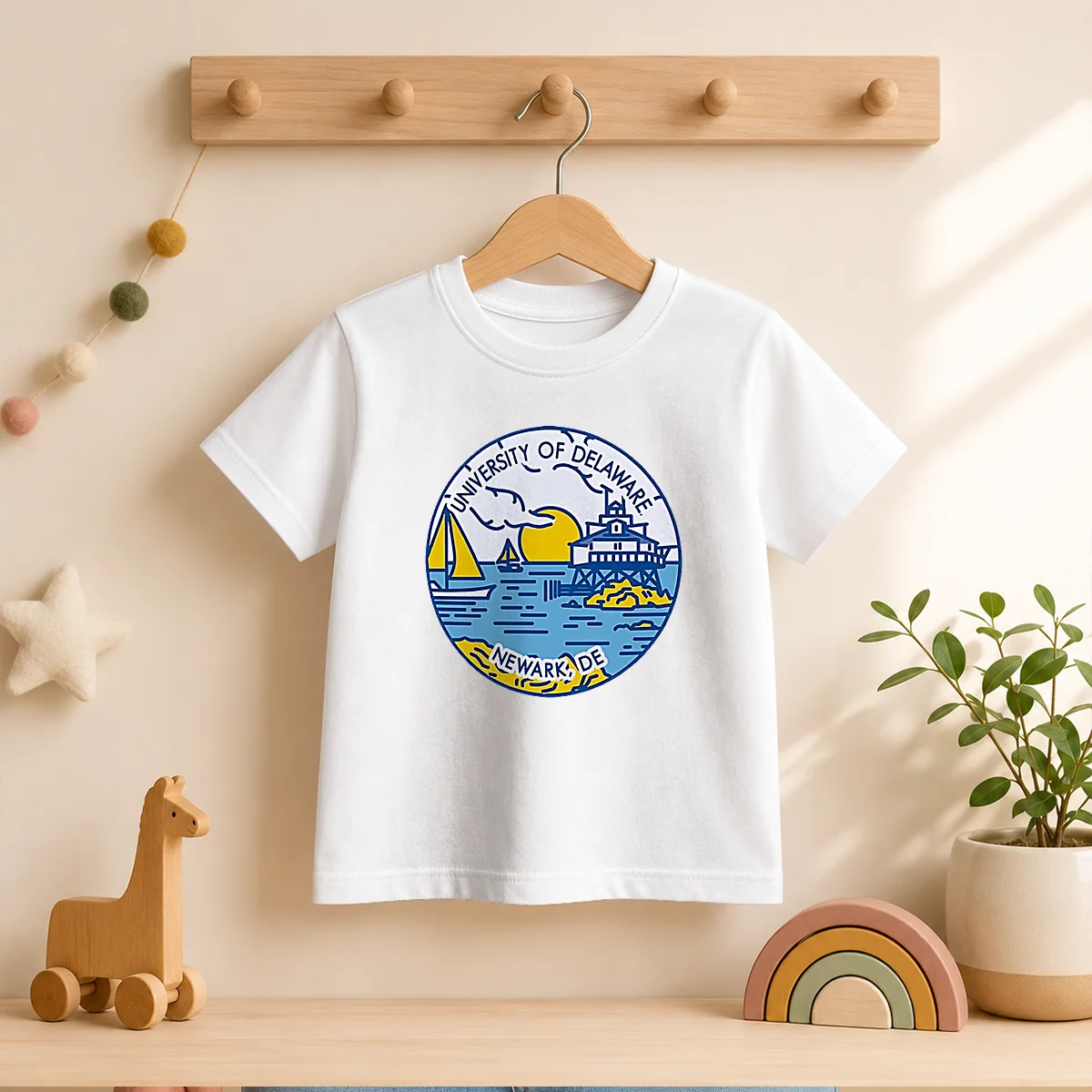 Good University Of Delaware Newark DE Coastal Emblem Kids T-Shirt