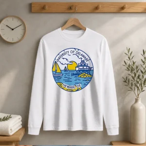Good University Of Delaware Newark DE Coastal Emblem Long Sleeve Shirt