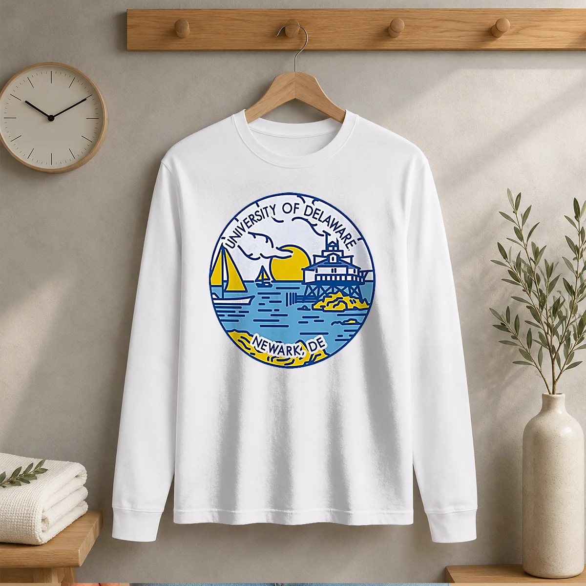 Good University Of Delaware Newark DE Coastal Emblem Long Sleeve Shirt