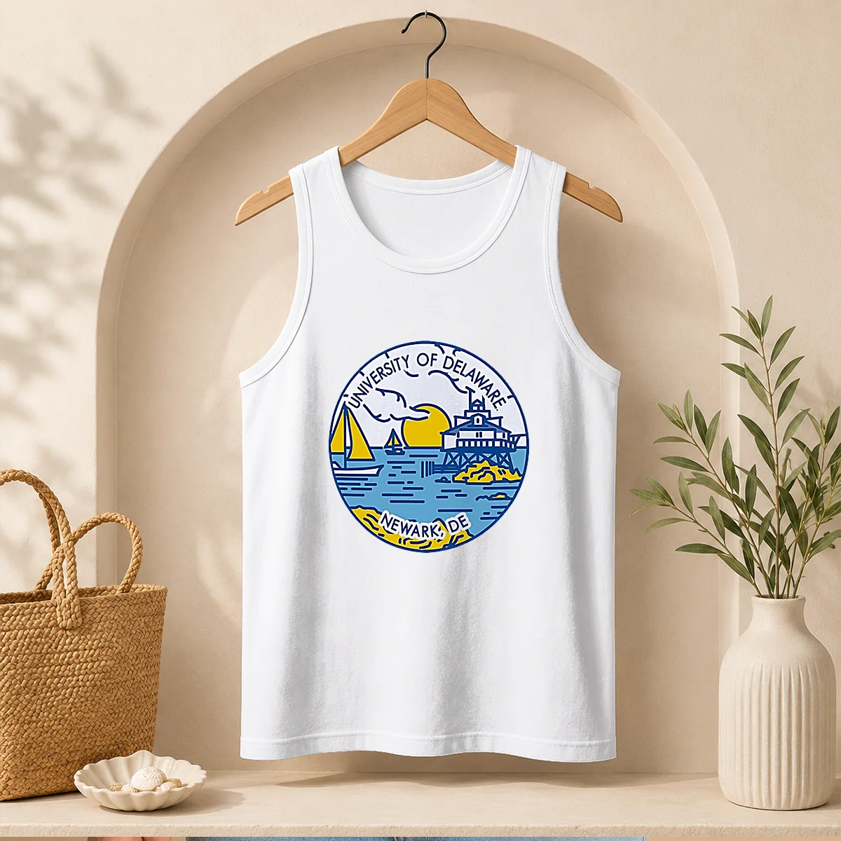 Good University Of Delaware Newark DE Coastal Emblem Tank Top