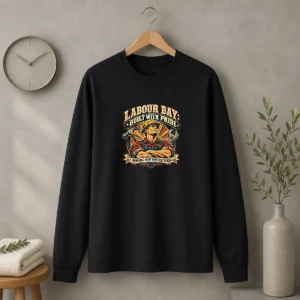 Hot Vintage Style Labour Day Holiday Long Sleeve Shirt