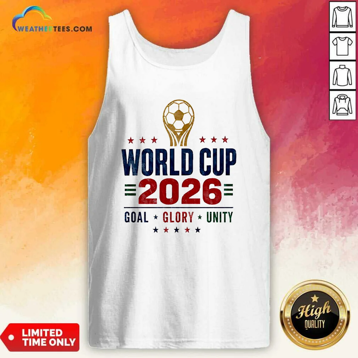 Hot World Cup 2026 Apparel Goal Glory Unity Soccer Tank Top