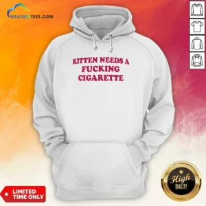 Nice Kitten Needs A Fcking Cigarette Embroidered Hoodie