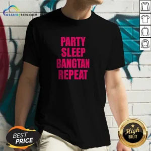 Nice Party Sleep Bangtan Repeat V-Neck Shirt