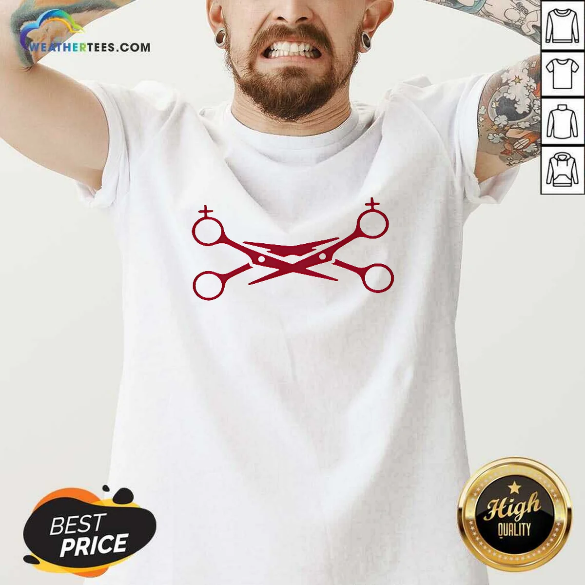 Official Feminist Scissors Symbol Feminism Gender V-Neck Shirt Official Feminist Scissors Symbol Feminism Gender V-Neck Shirt