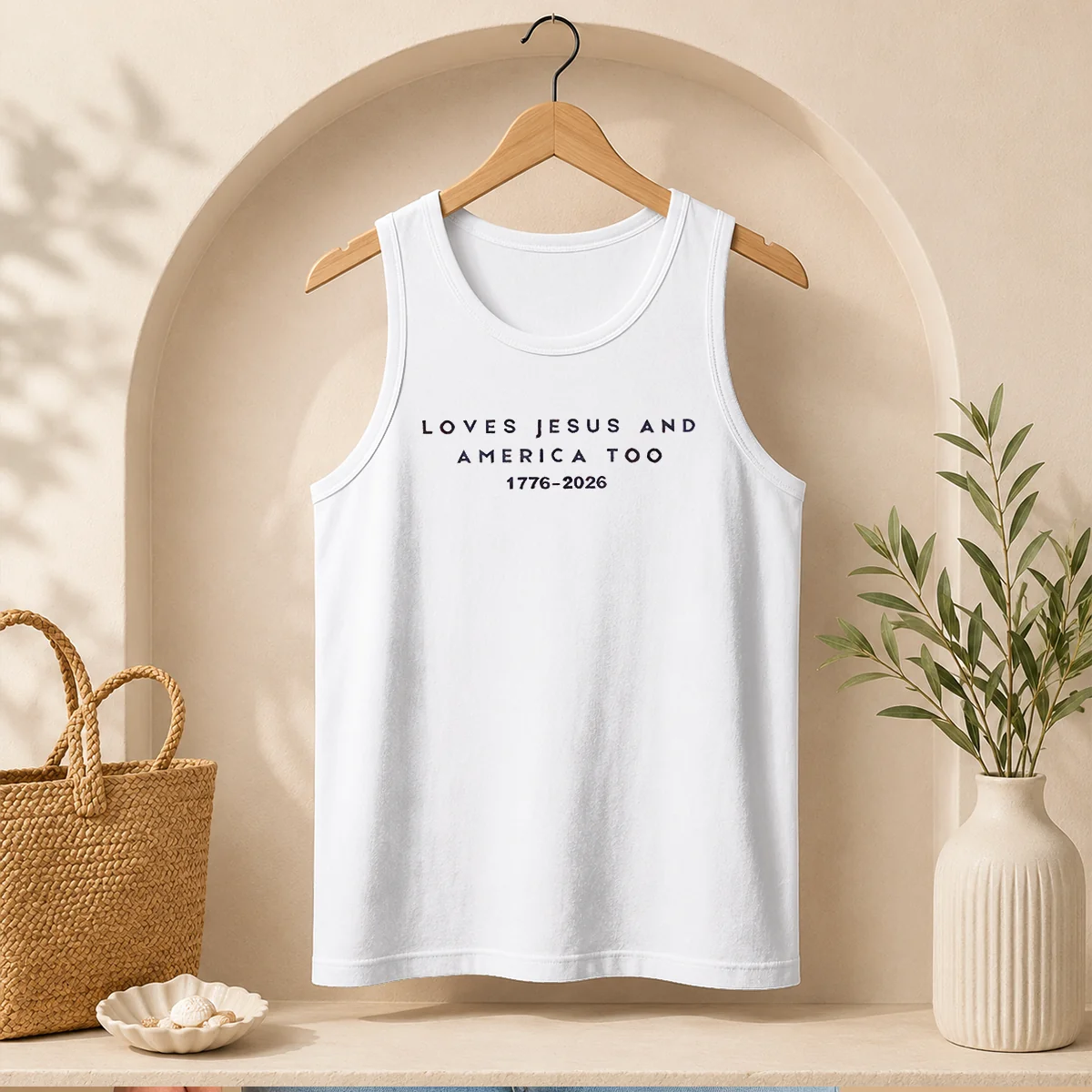 Original Loves Jesus And America Too 1776 2026 Faith Patriotic Christianity Freedom Tank Top