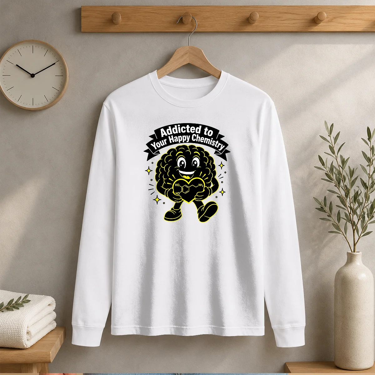 Premium Dopamine Addicted To You Silhouette For Couples Long Sleeve Shirt