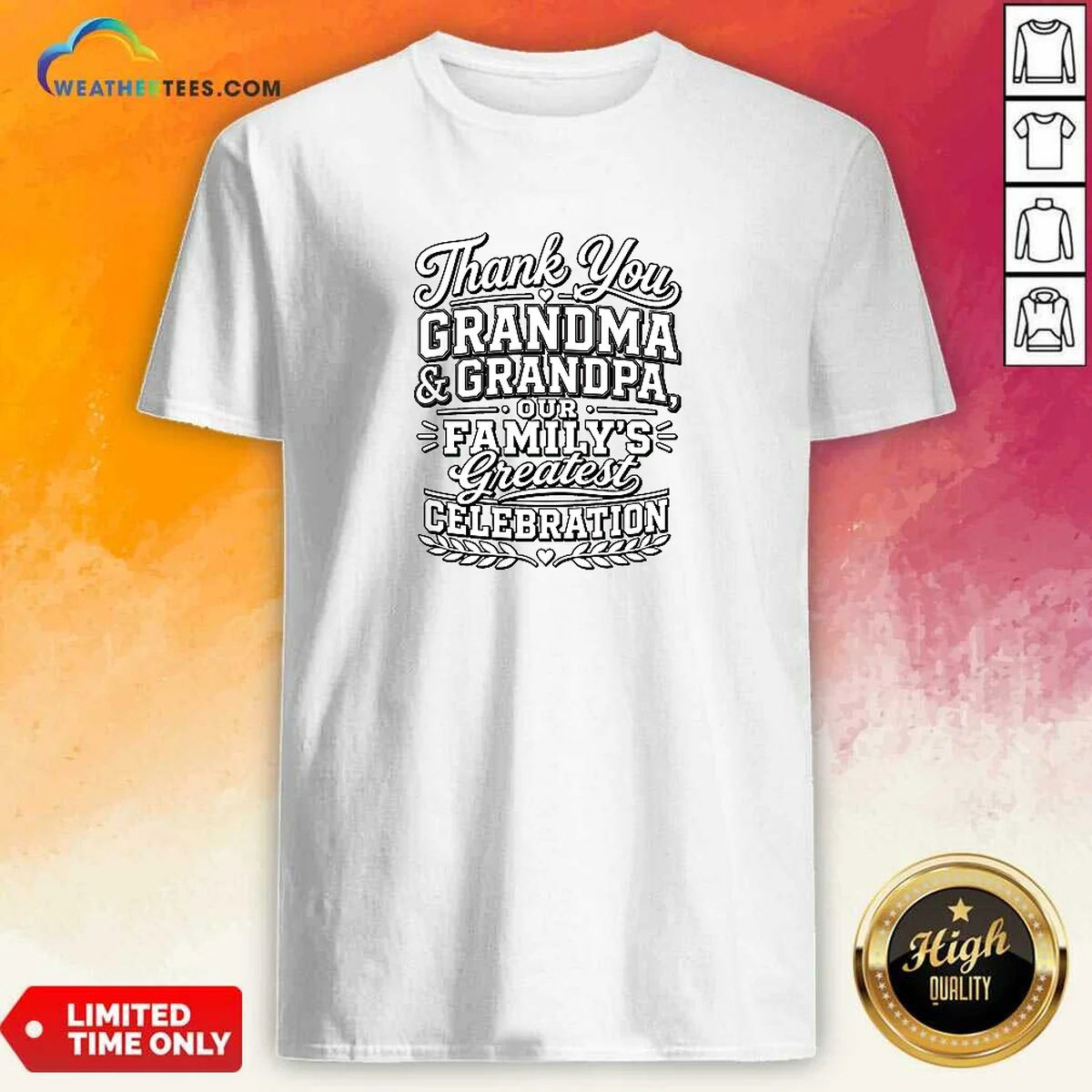 Premium Family Celebration Thank You Grandma Grandpa Line Art Shirt