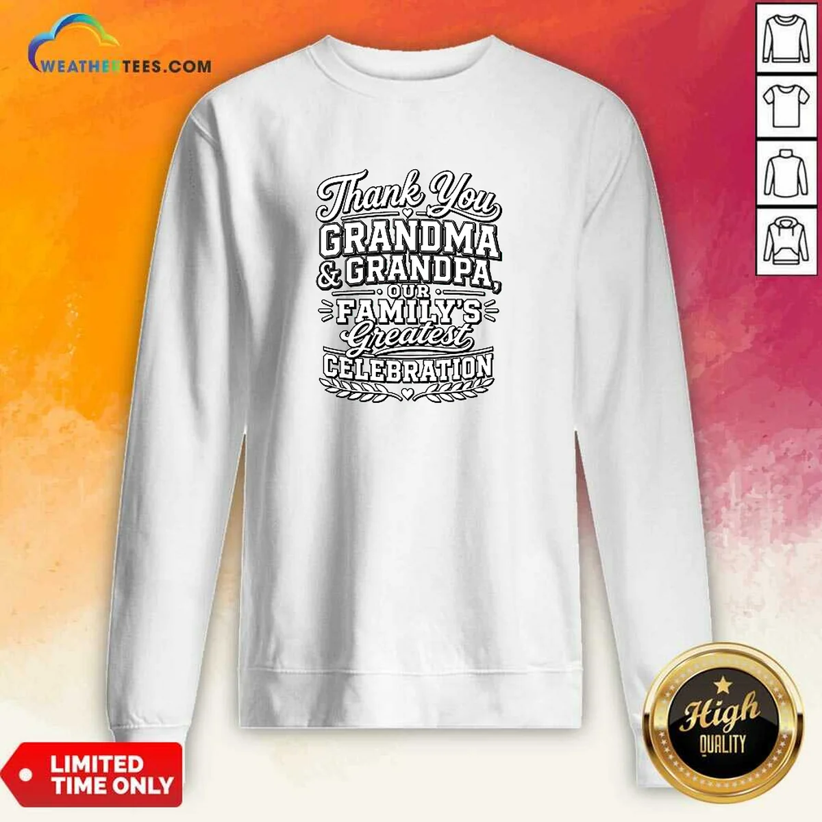 Premium Family Celebration Thank You Grandma Grandpa Line Art Shirt - Image 2