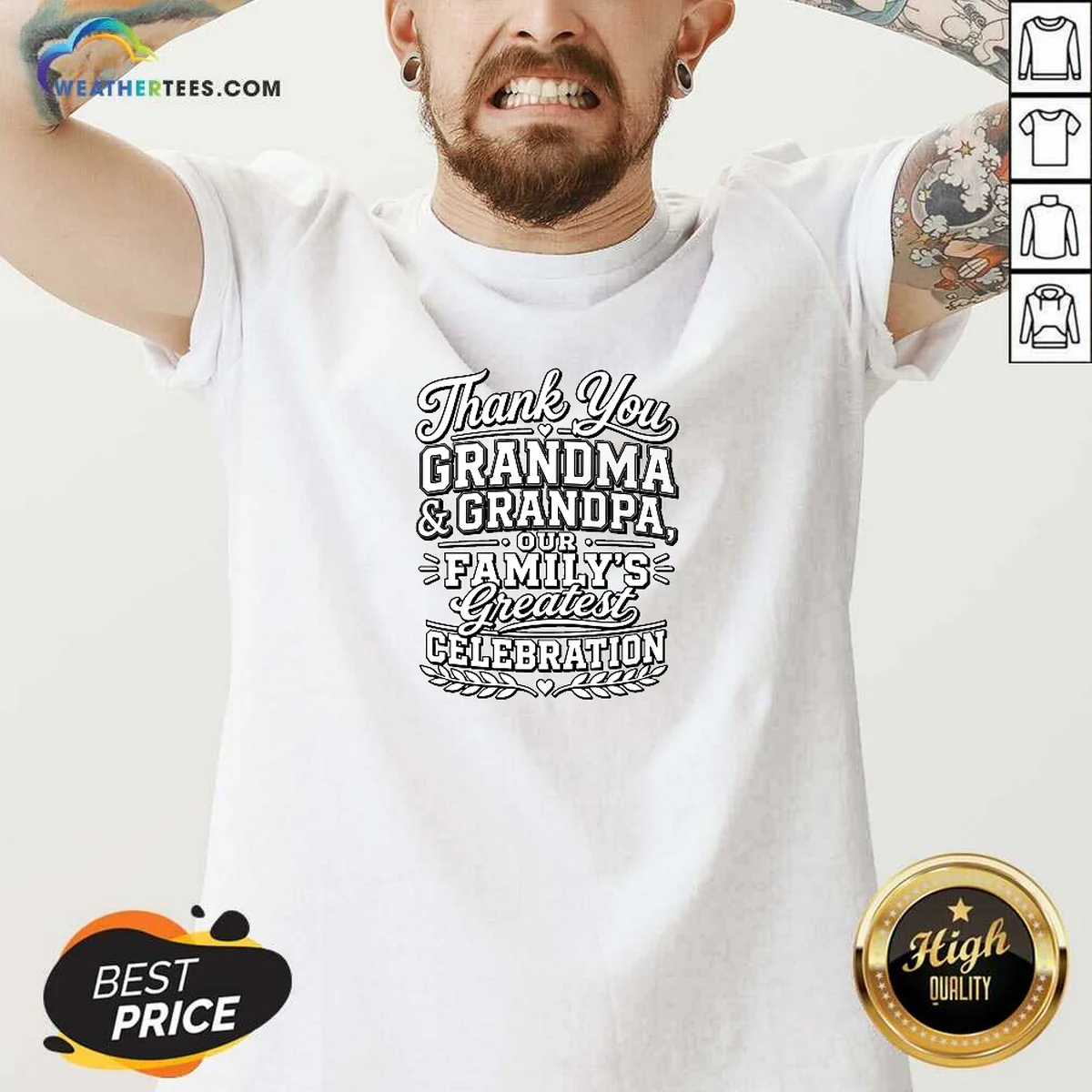 Premium Family Celebration Thank You Grandma V-Neck Shirt Premium Family Celebration Thank You Grandma V-Neck Shirt