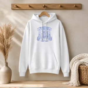 Pretty Grandparents Day Gratitude Line Art Family Hoodie in soft fabric with front pocket and adjustable hood