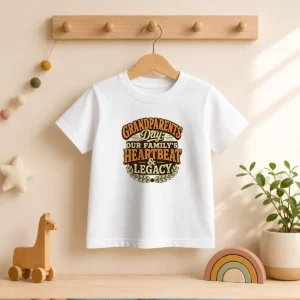 Pretty Grandparents Day Vintage Heartbeat Tribute Kids T-Shirt