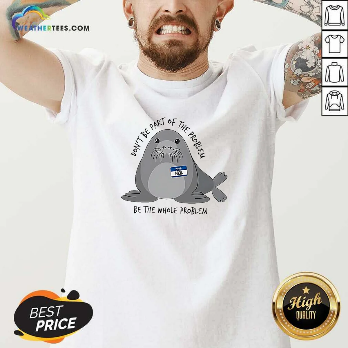 Pretty Neil The Seal Don'T Be V-Neck Shirt Pretty Neil The Seal Don'T Be V-Neck Shirt