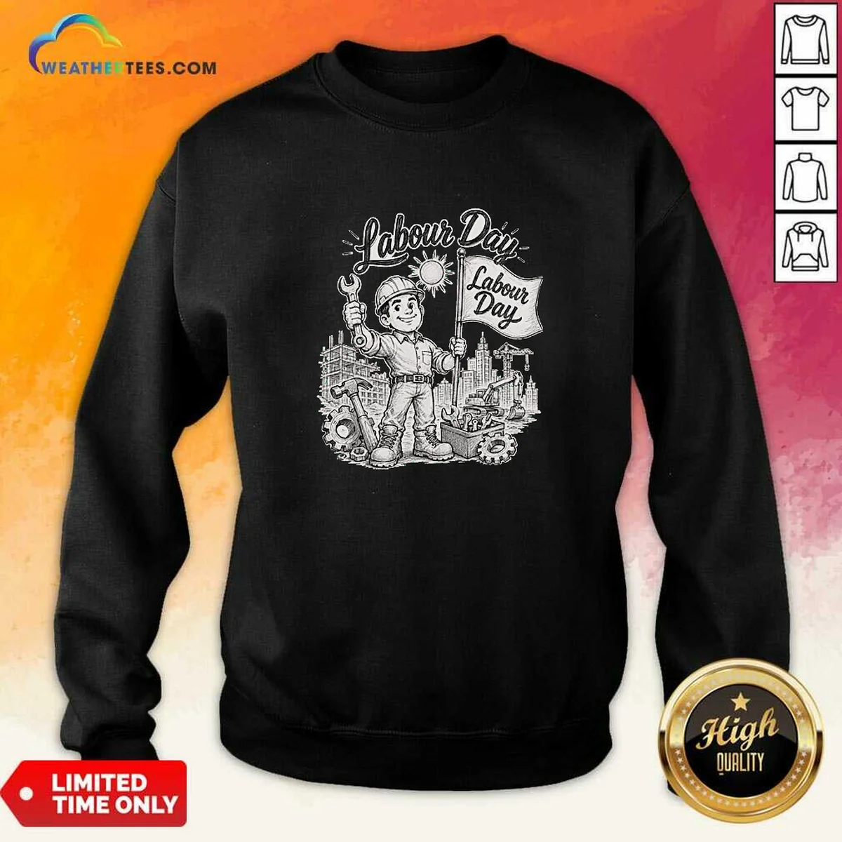 Pretty Proud Worker Labour Day Celebration Sketch Shirt - Image 3