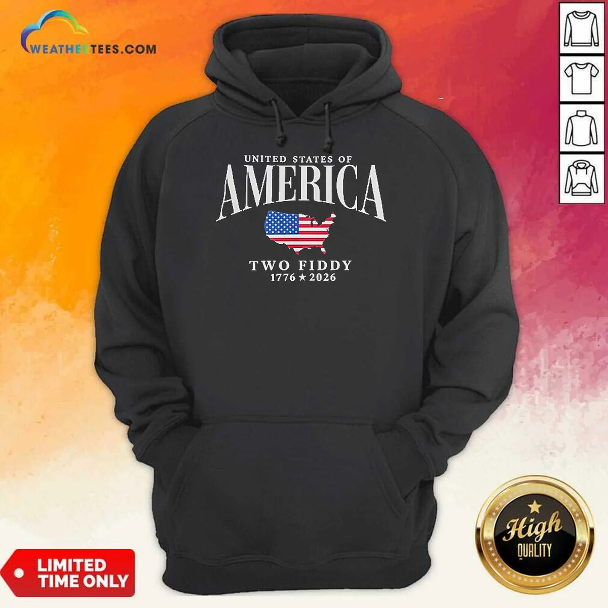 Pretty United States Of America Two Fiddy 1776 2026 Hoodie