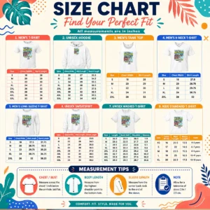Size chart for Top I'M The Messiah And A Very Naughty Boy showing measurements in inches and cm