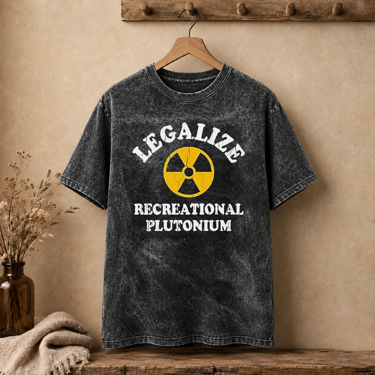 Top Legalize Recreational Plutonium Radiation Symbol Parody Washed T-Shirt