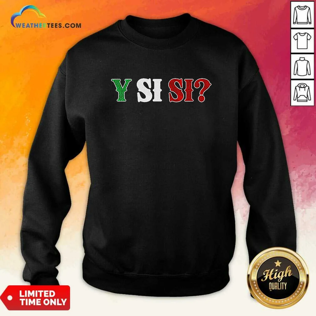 Top Mexico National Football Team Y SI SI Sweatshirt in green with team logo and bold text on front