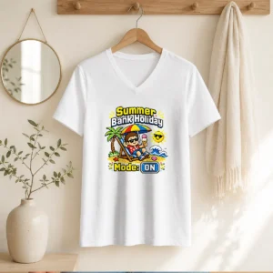 Awesome Summer Bank Holiday Pixel Chillout V-Neck Shirt