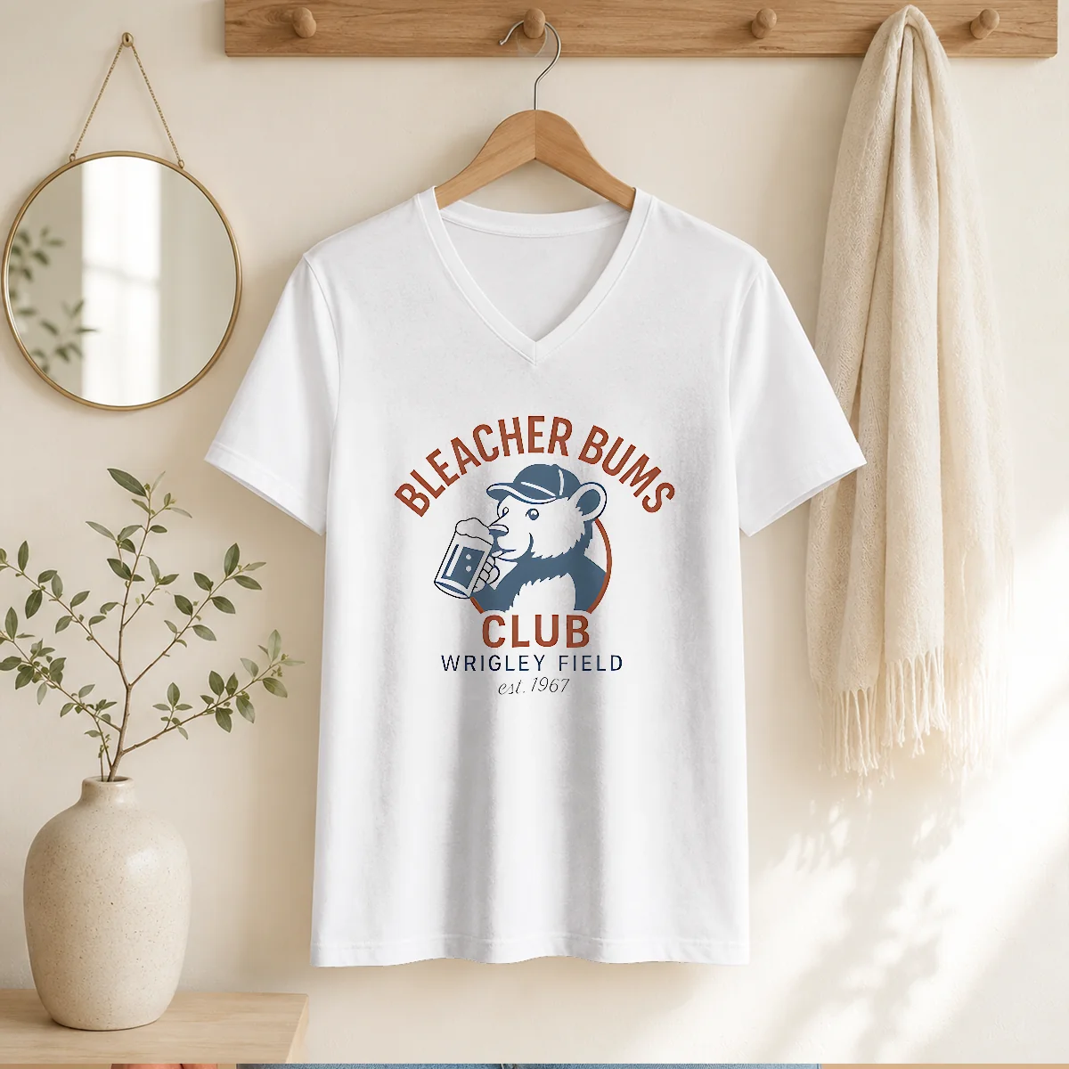 Funny Bleacher Bums Club Wrigley Field Est 1967 V-Neck Shirt