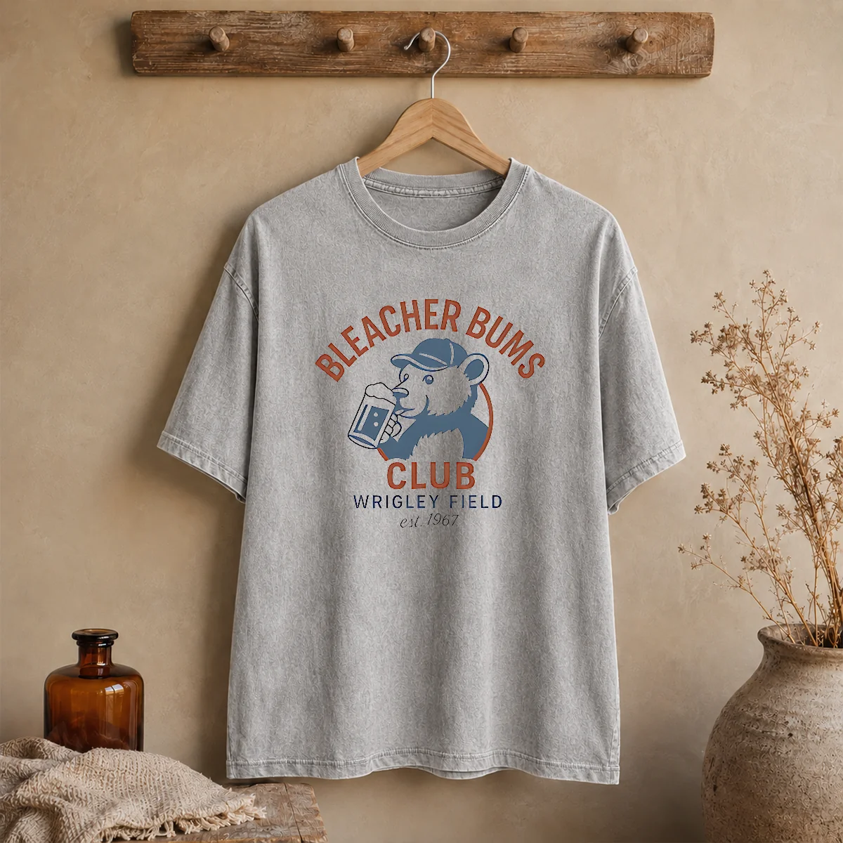 Funny Bleacher Bums Club Wrigley Field Est 1967 Washed T-Shirt