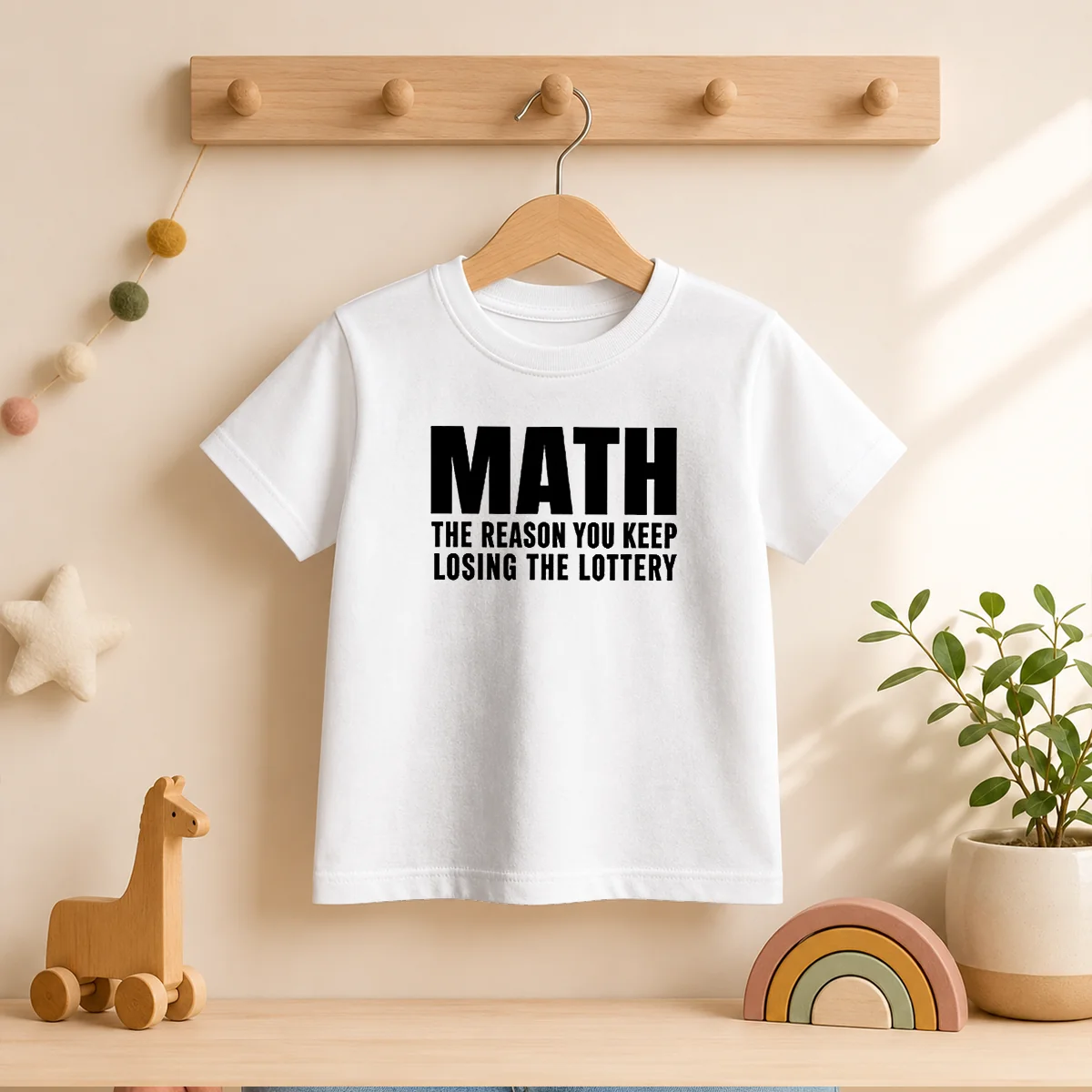 Funny Math The Reason You Keep Losing The Lottery Kids T-Shirt