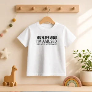 Good You'Re Offended I'M Amused That'S Why I'M Happier Than You Kids T-Shirt