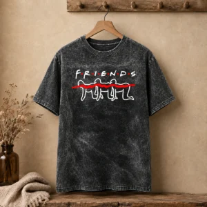 Hot The Human Centipede Friends Mashup Parody Washed T-Shirt