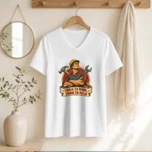 Nice Retro Labour Day Hardworking Laborer Pride V-Neck Shirt