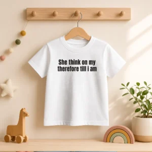Official She Think On My Therefore Till I Am Philosophical Meme Kids T-Shirt