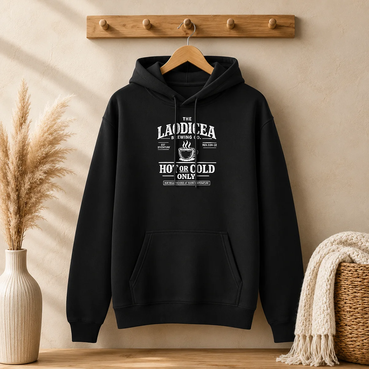 Official The Laodicea Brewing Co Hot Or Cold Only Coffee Hoodie