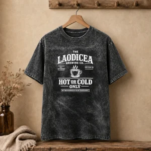 Official The Laodicea Brewing Co Hot Or Cold Only Coffee Washed T-Shirt