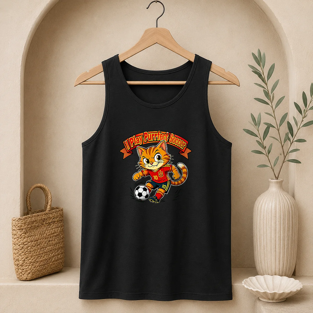 Original Spain Soccer Cat Meme Pop Tank Top Original Spain Soccer Cat Meme Pop Tank Top