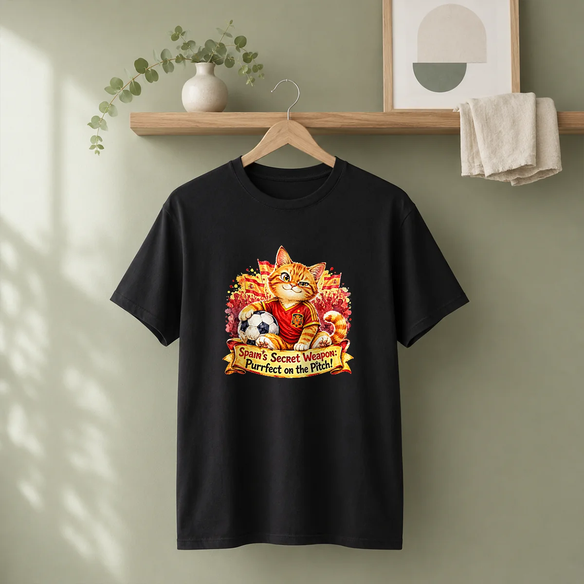 Original Spain Soccer Cat Meme Watercolor Shirt Original Spain Soccer Cat Meme Watercolor Shirt