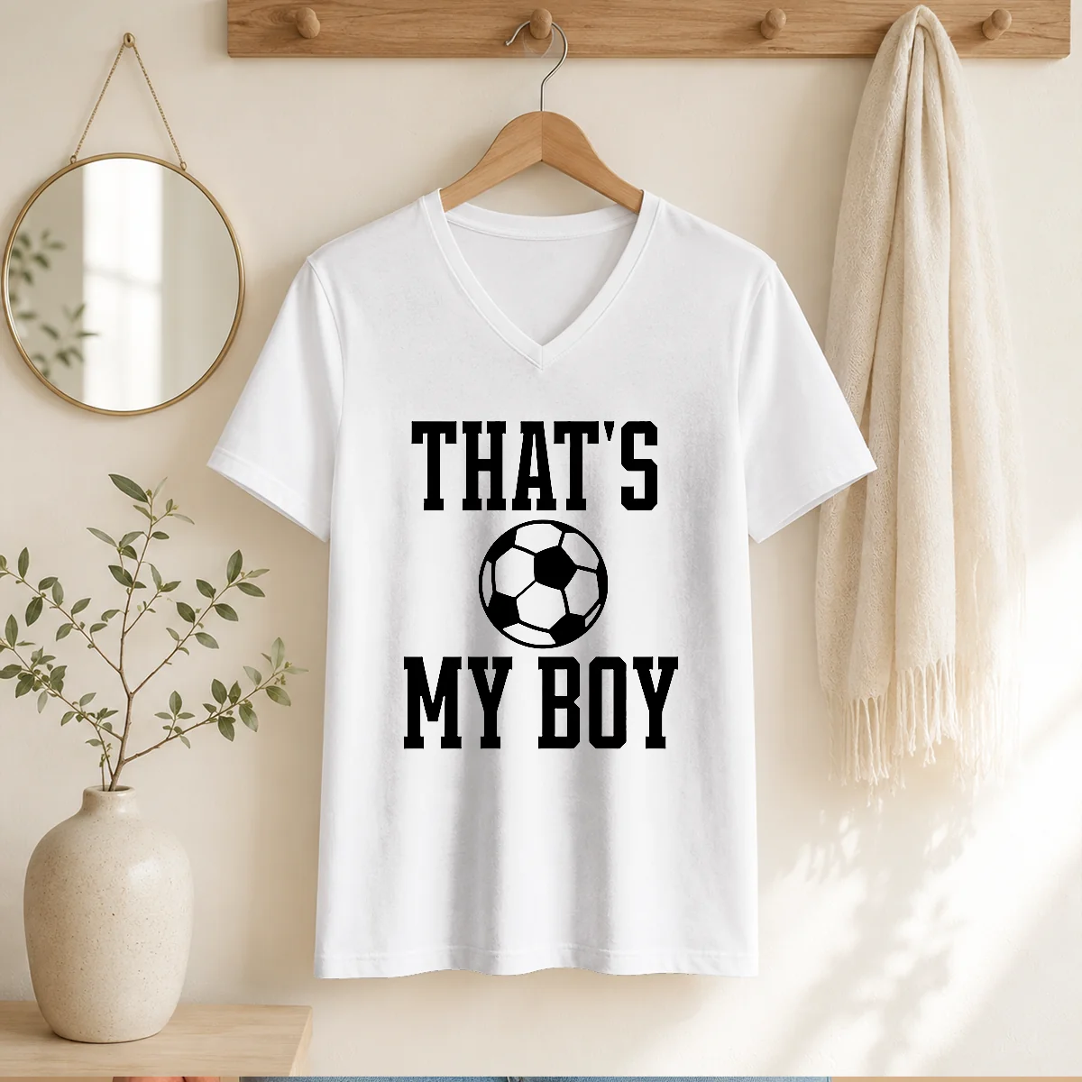 Original That'S My Boy Soccer Proud Parent V-Neck Shirt