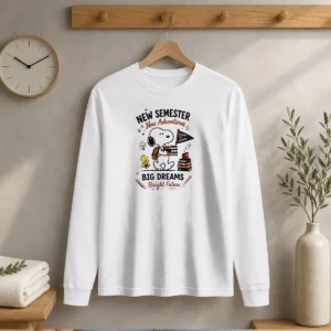 Pretty Snoopy New Semester New Adventures Big Dreams Bright Future Long Sleeve Shirt