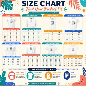 Size chart for Pretty Snoopy New Semester New Adventures Big Dreams Bright Future with measurements in inches and cm to help choose the right fit