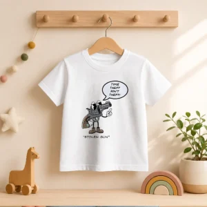 Pretty Stolen Gun Time Theft Ain'T Theft Rubber Hose Style Kids T-Shirt