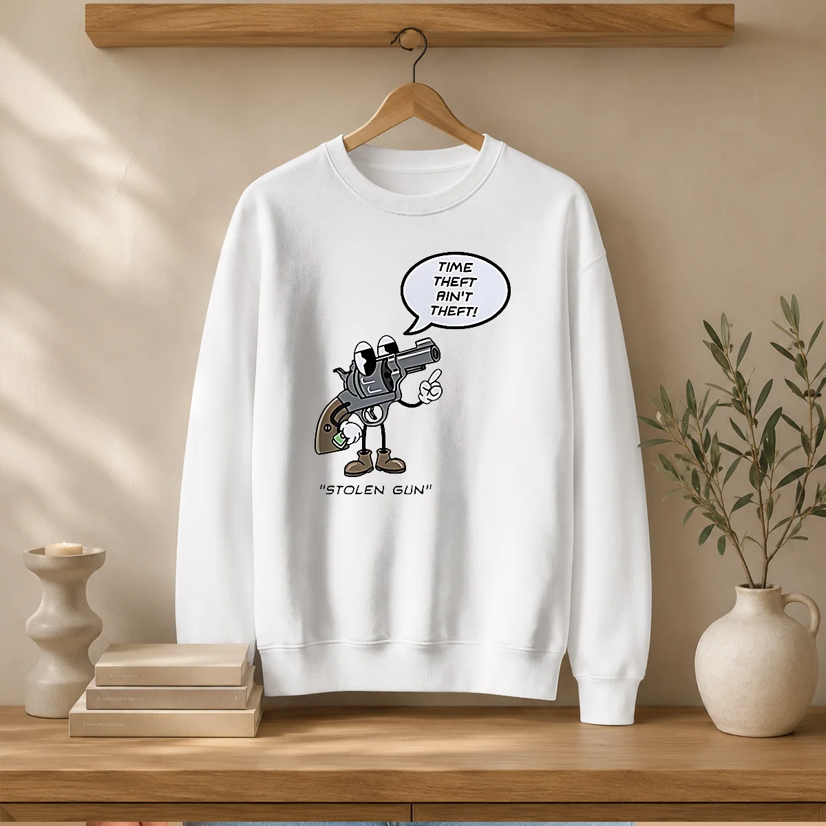 Pretty Stolen Gun Time Theft Ain'T Theft Rubber Hose Style Sweater