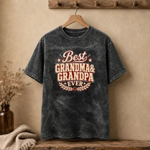 Top Grandparents Day Best Ever Vintage Vector Washed T-Shirt