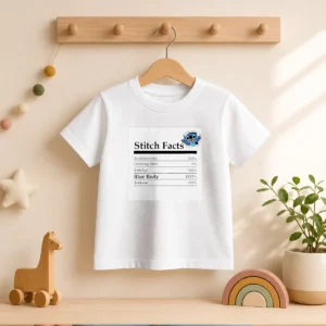 Top Stitch Facts Stubbornness Listening Skills Side Eye Blue Body Attitude Kids T-Shirt