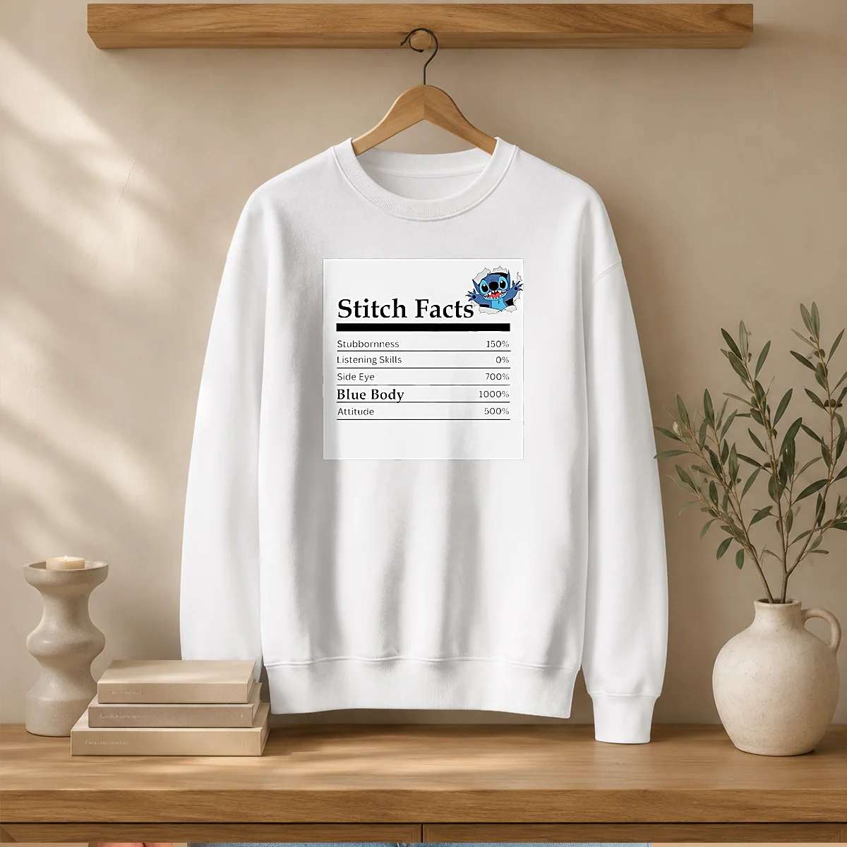 Top Stitch Facts Stubbornness Listening Skills Side Eye Blue Body Attitude Sweater